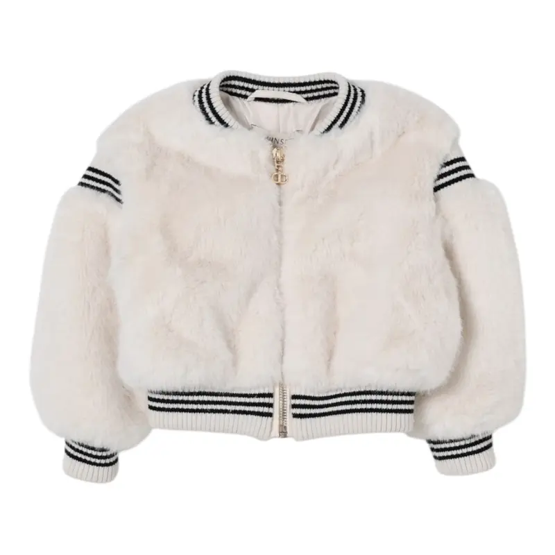 Twinset Giubbino tinta unita con Zip Panna per Neonata