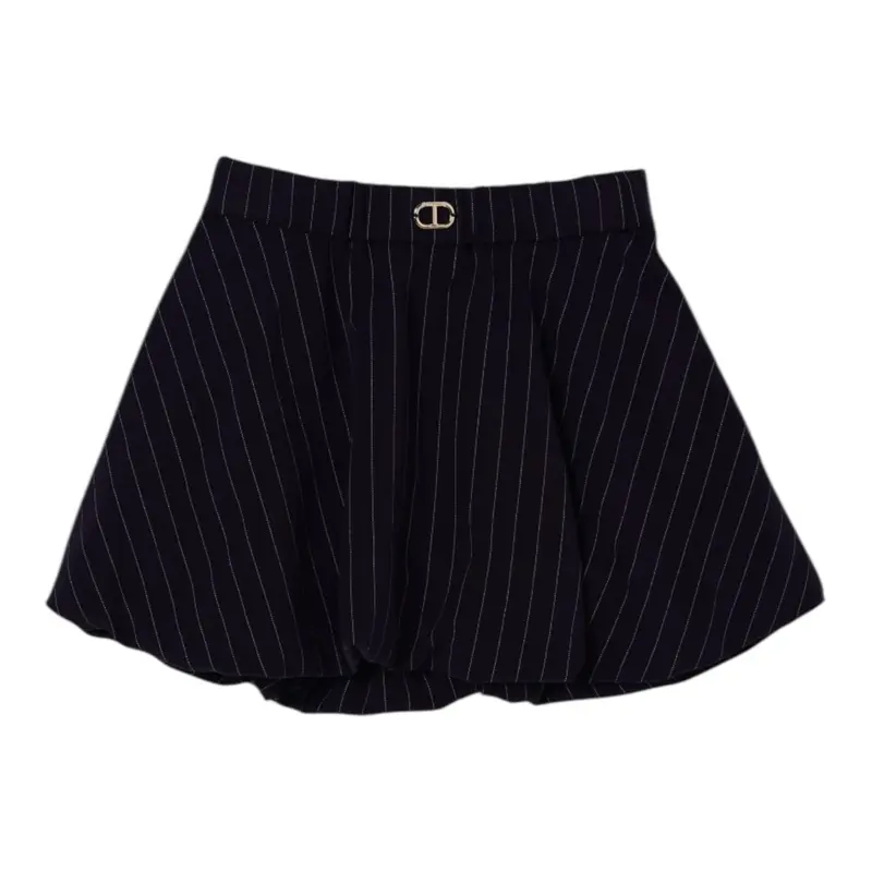 Twinset Gonna tinta unita con Fantasia A Righe Blu per Bambina