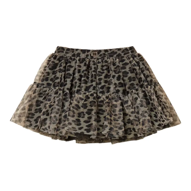 Twinset Gonna tinta unita con Fantasia Maculata E Tulle Beige per Neonata