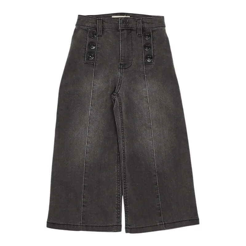 Twinset Jeans tinta unita con Bottoni Modello A Palazzo Grigio per Bambina