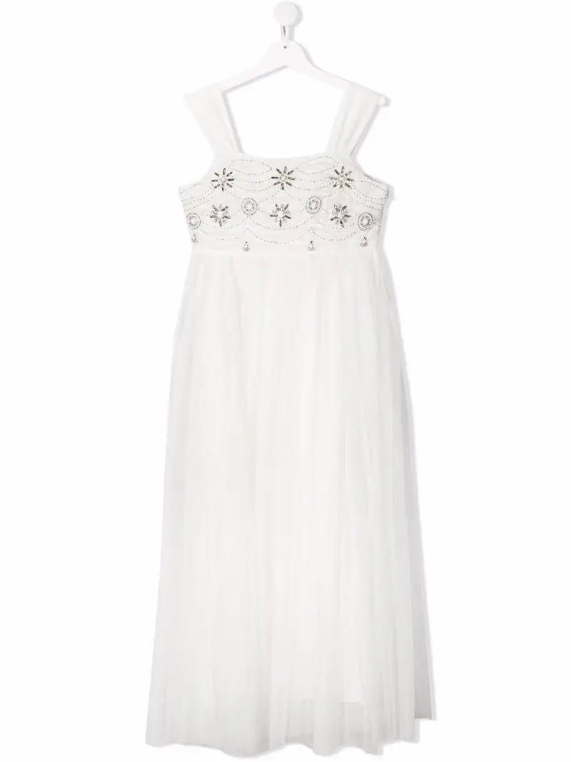 Twinset Kids abito in tulle ricamato
