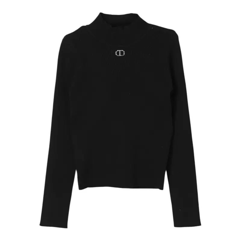 Twinset Maglia Mezzo Collo tinta unita Nero per Bambina