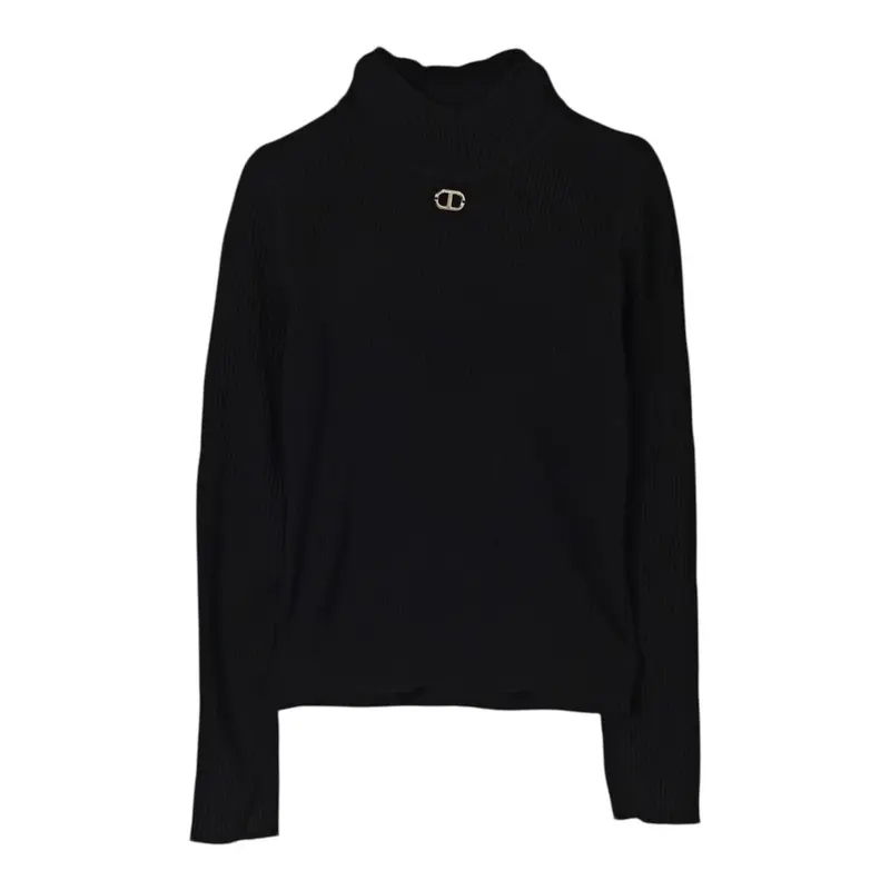 Twinset Maglia Mezzo Collo tinta unita Nero per Bambina