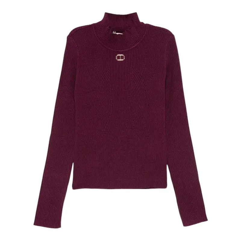 Twinset Maglia Mezzo Collo tinta unita Vinaccia per Neonata