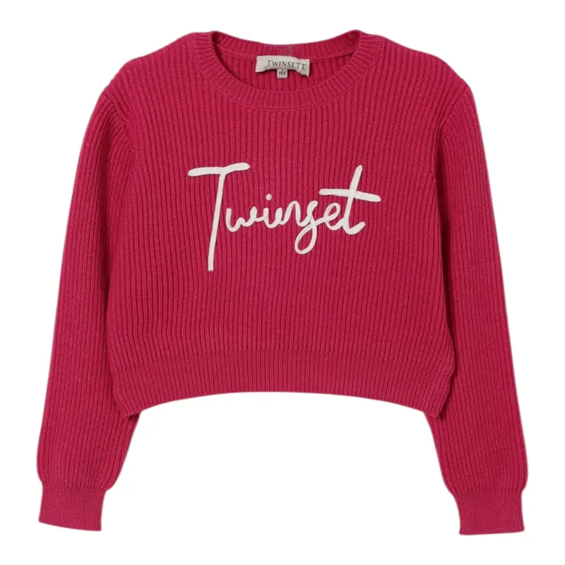 Twinset Maglia tinta unita con Stampa Fuxia per Neonata
