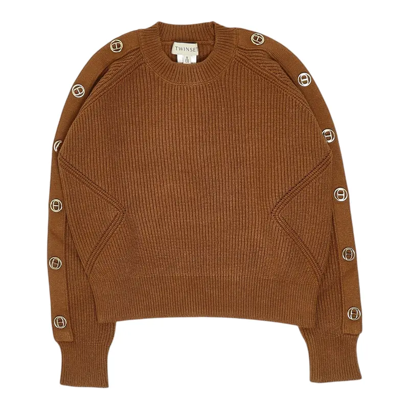 Twinset Maglia tinta unita Mezzo Collo Cammello per Bambina