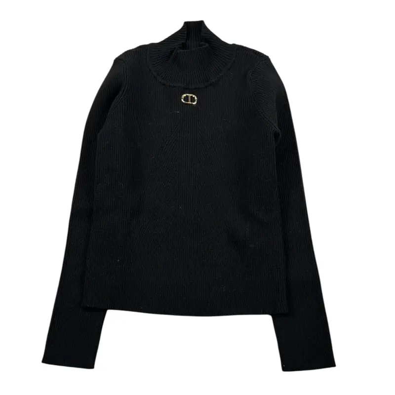 Twinset Maglia tinta unita Mezzo Collo Nero per Neonata