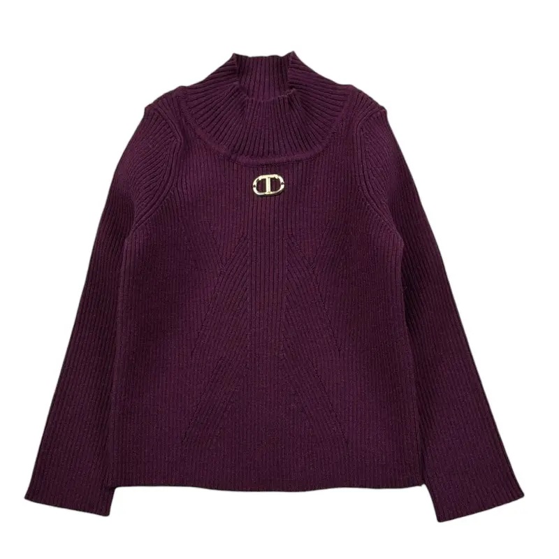 Twinset Maglia tinta unita Mezzo Collo Vinaccia per Neonata