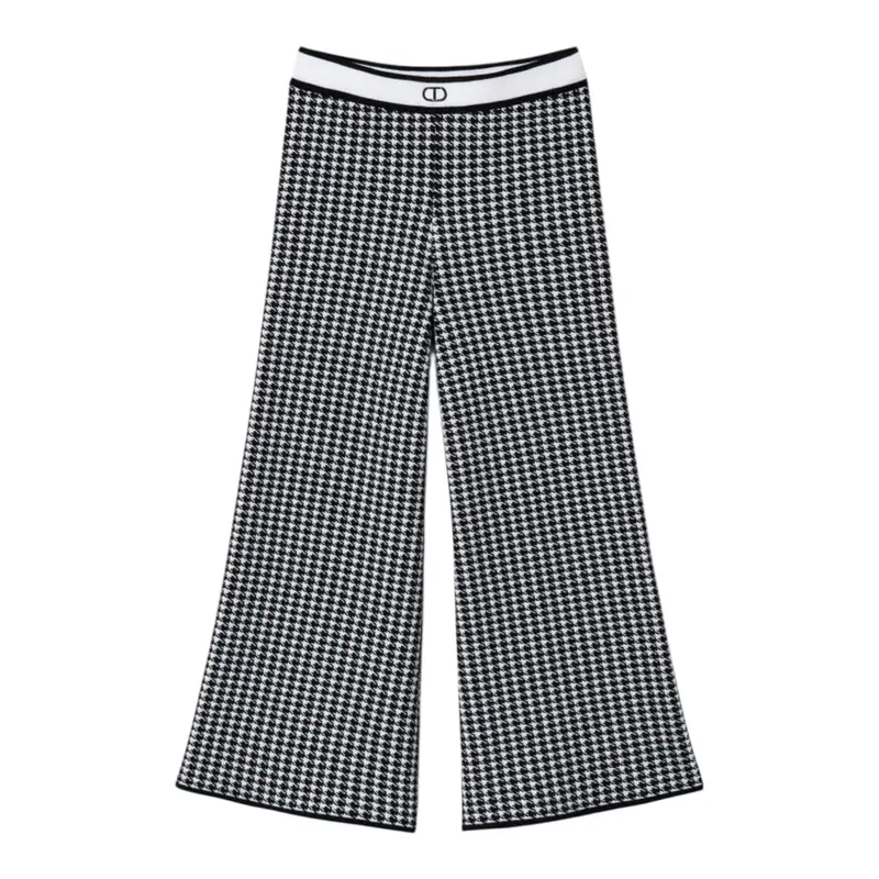 Twinset Pantalone Bicolore con Fantasia Bianco/Nero per Neonata