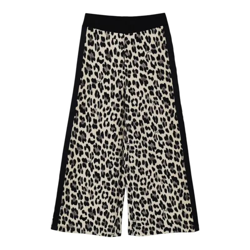Twinset Pantalone tinta unita con Fantasia Maculata Beige per Bambina