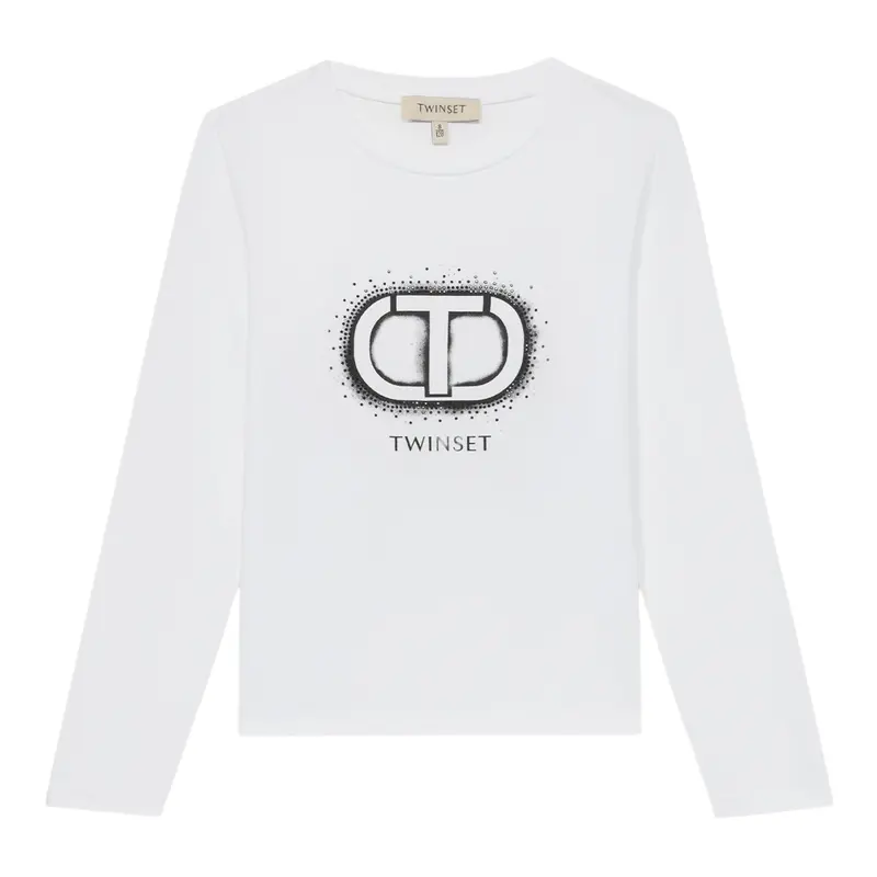 Twinset Shirt tinta unita con Stampa Bianco per Bambina