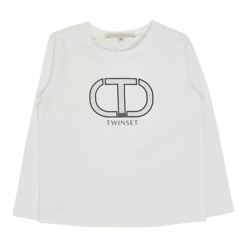Twinset Shirt tinta unita con Stampa Bianco per Bambina