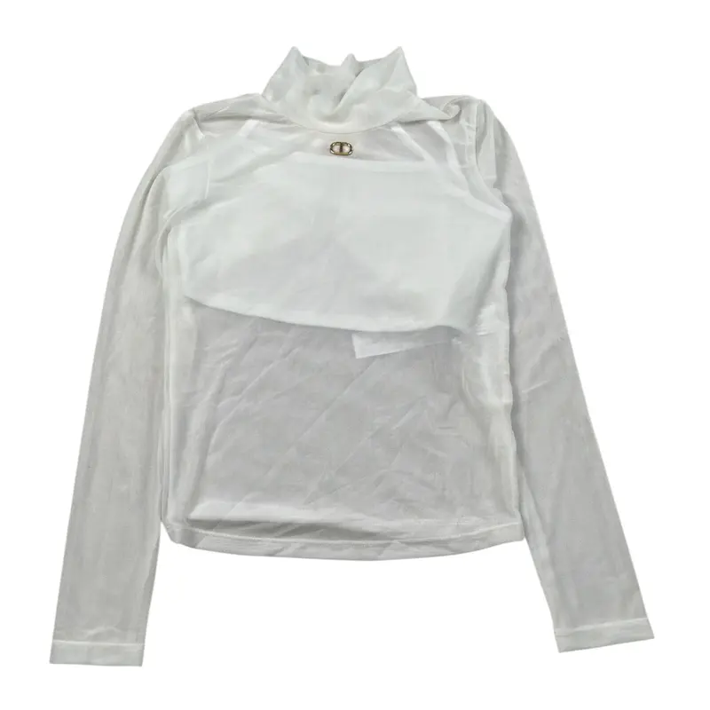Twinset Shirt Velata tinta unita con Top Bianco per Bambina