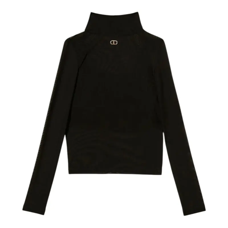Twinset Shirt Velata tinta unita con Top Nero per Bambina