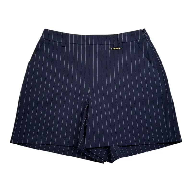 Twinset Short tinta unita con Fantasia A Righe Blu per Bambina
