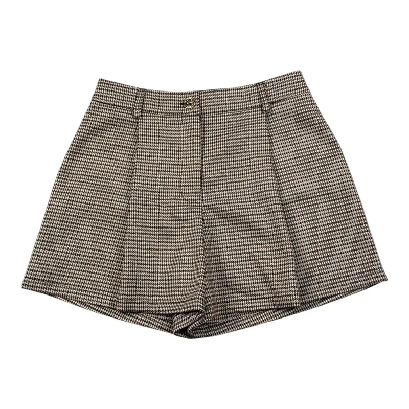 Twinset Short tinta unita con Microfantasia Beige per Bambina