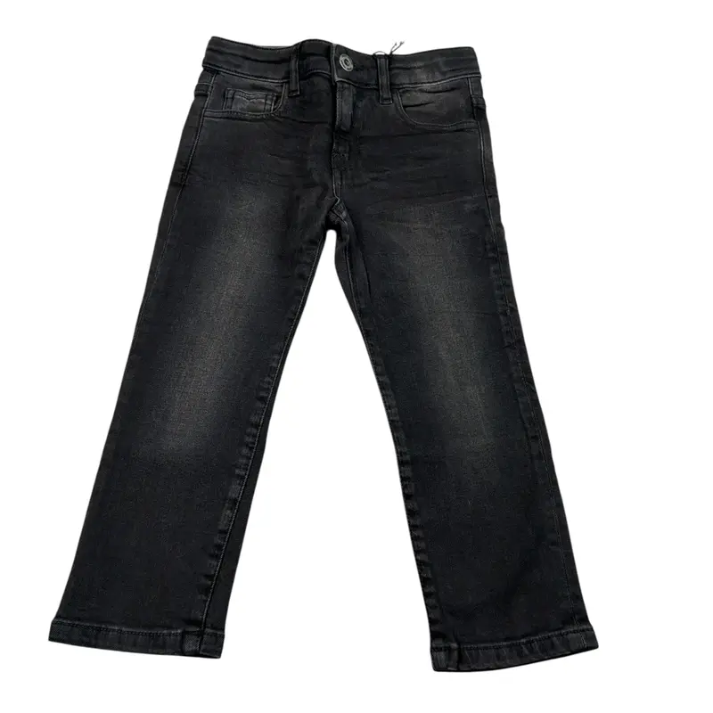 Twoplay Jeans tinta unita con Girovita Regolabile Nero per Bambino