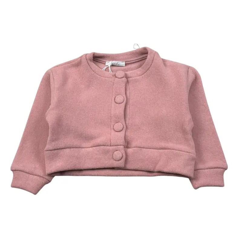 U+È Cardigan tinta unita con Bottoni Rosa per Neonata