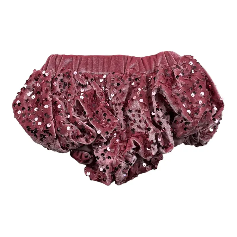 U+È Coulotte tinta unita con Paillettes Rosa per Neonata