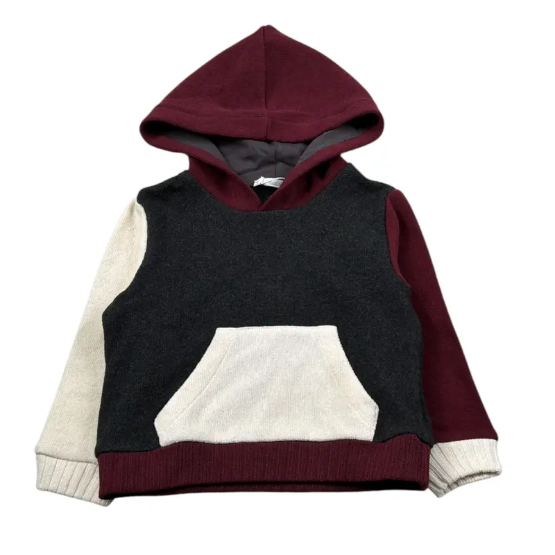 U+È Felpa In Maglia con Cappuccio Grigio per Neonato