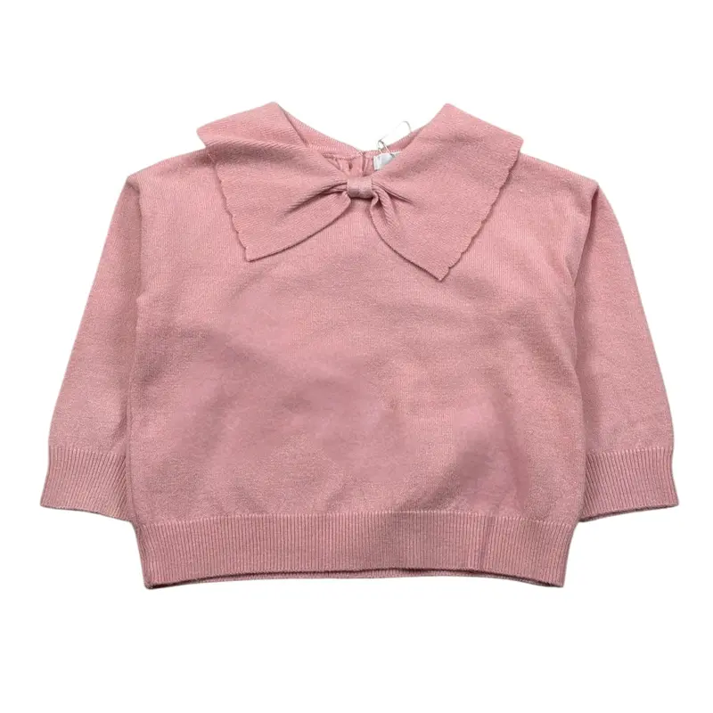 U+È Maglia tinta unita con Colletto Rosa per Neonata