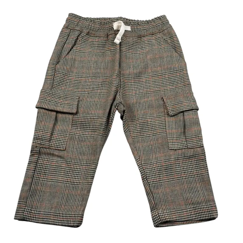 U+È Pantalone Stampa Fantasia con Elastico In Vita Beige per Neonato