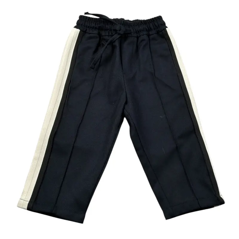 U+È Pantalone tinta unita con Elastico In Vita Blu per Neonato