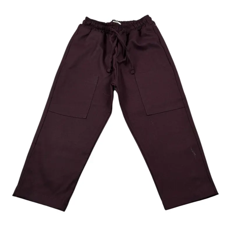 U+È Pantalone tinta unita con Elastico In Vita Bordeaux per Bambino