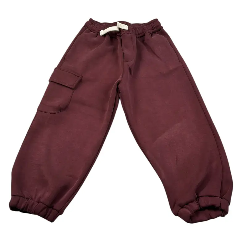 U+È Pantalone tinta unita con Elastico In Vita Bordeaux per Neonato
