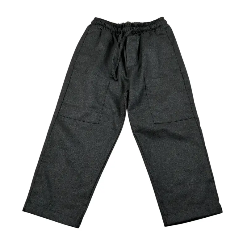 U+È Pantalone tinta unita con Elastico In Vita Grigio per Bambino