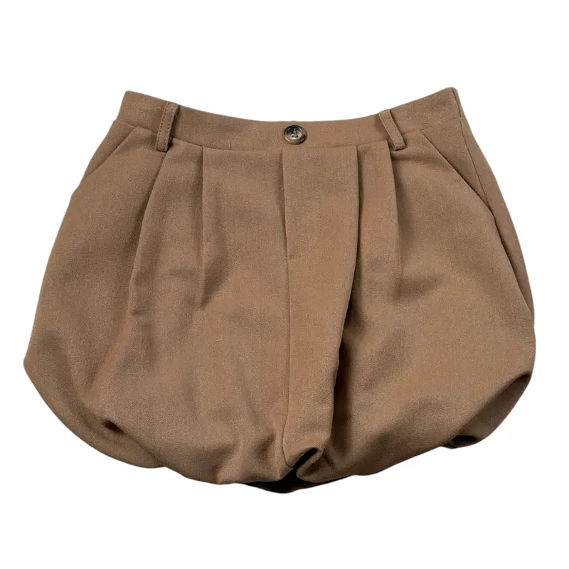 U+È Short tinta unita con Elastico In Vita Cammello per Neonata