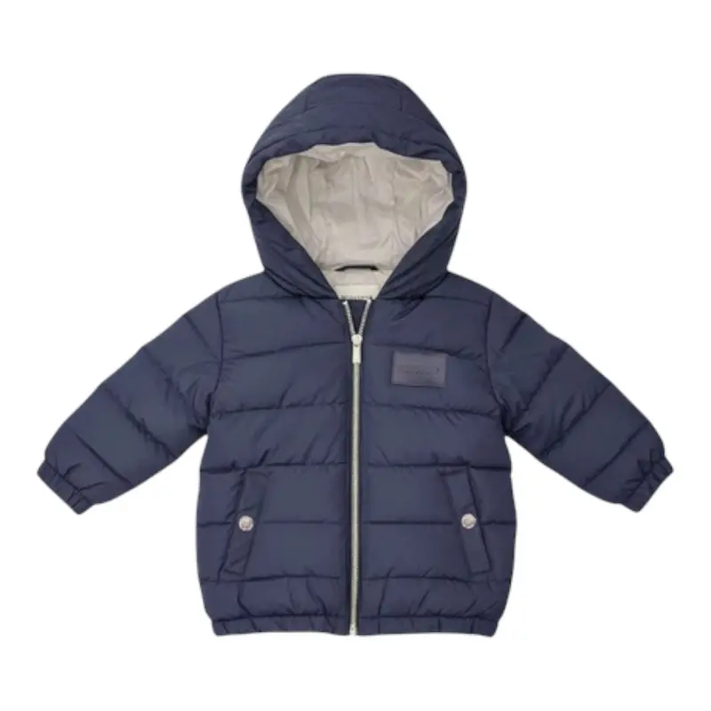 U.S. Pollo Assn Giubbino tinta unita con Zip E Cappuccio Blu per Neonato