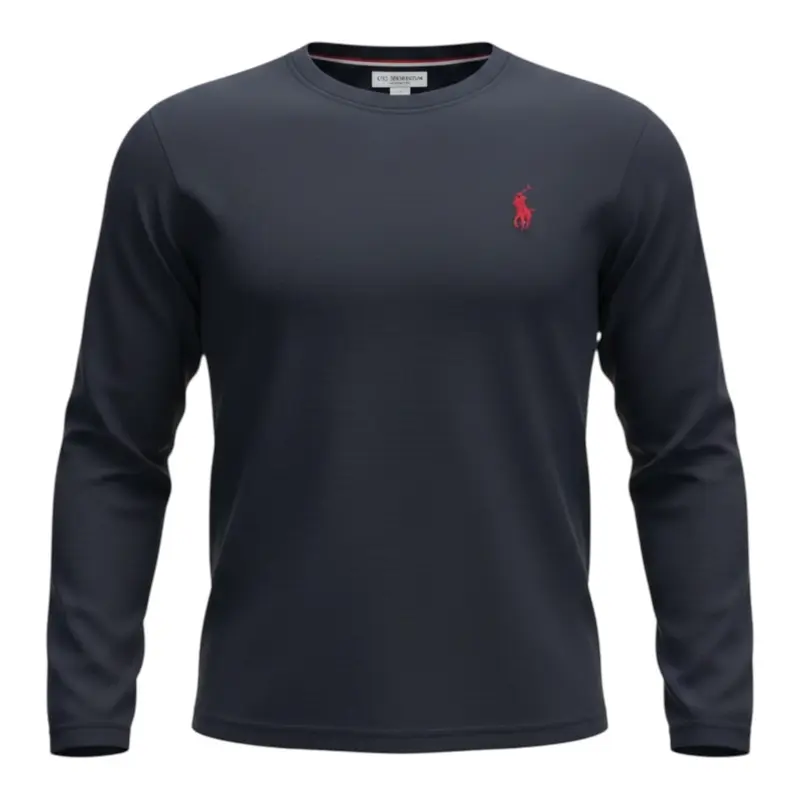U.S. Pollo Assn Shirt tinta unita con Stampa Blu per Bambino