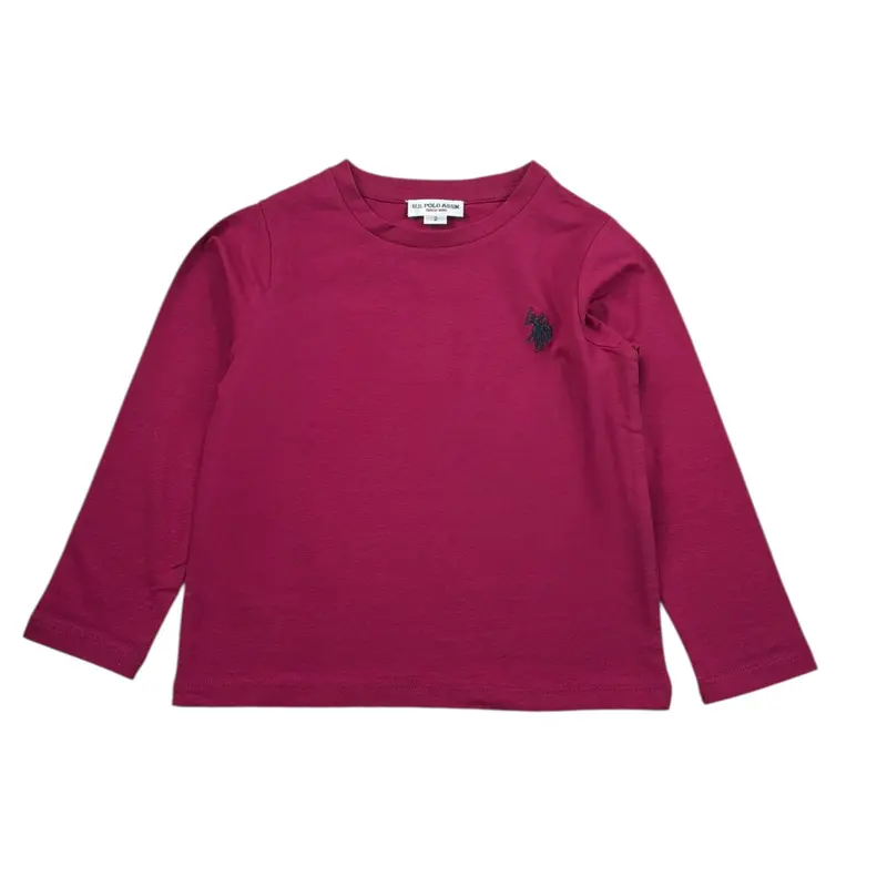 U.S. Pollo Assn Shirt tinta unita con Stampa Magenta per Neonata