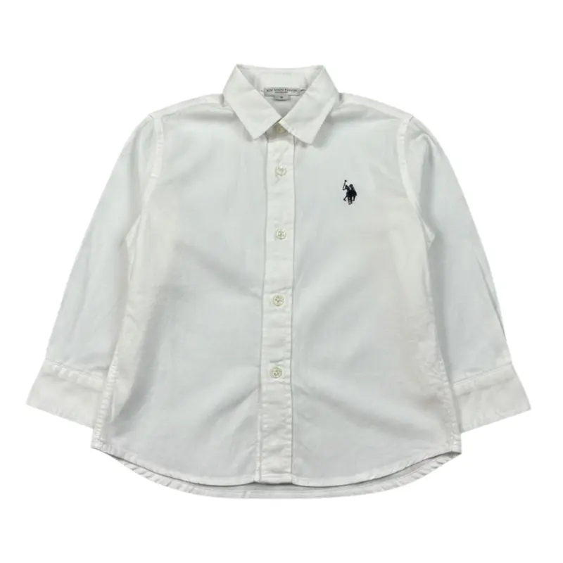 U.S. Polo Assn Camicia Manica Lunga tinta unita Bianco per Neonato