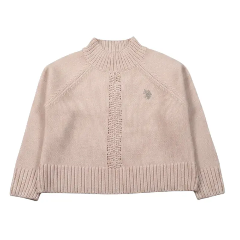U.S. Polo Assn Maglia Mezzo Collo tinta unita Rosa per Bambina