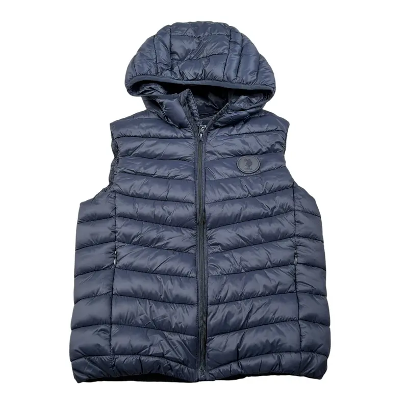 U.S. Polo Assn Smanicato tinta unita con Cappuccio Blu per Bambino