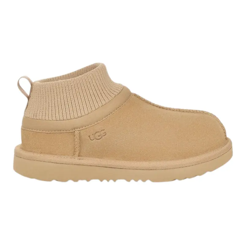 Ugg Stivaletto Basso tinta unita con Logo Beige per Bambina