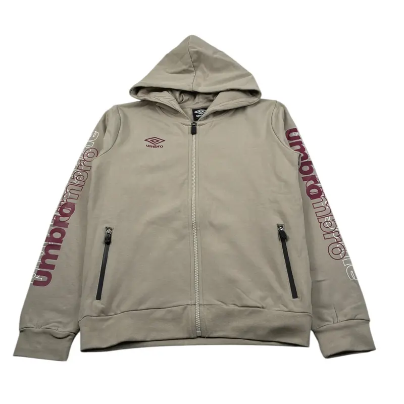 Umbro Felpa con Zip E Cappuccio tinta unita Beige per Bambina