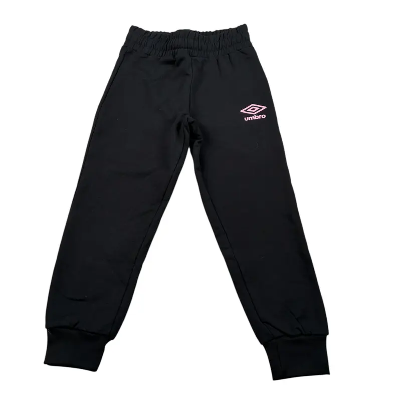 Umbro Pantalone Tuta tinta unita con Stampe Nero per Bambina