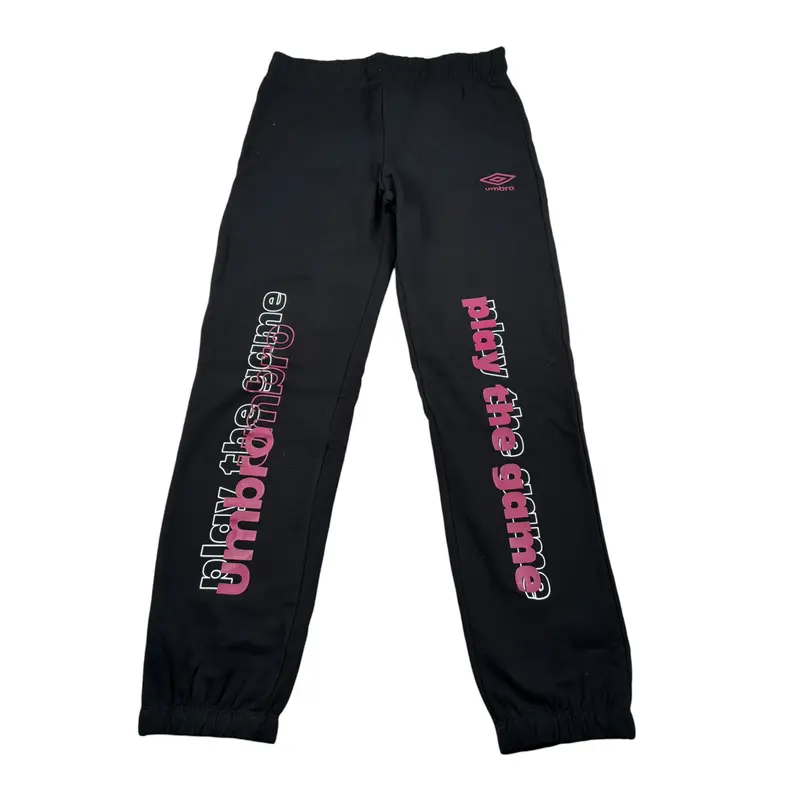 Umbro Pantalone Tuta tinta unita con Stampe Nero per Bambina