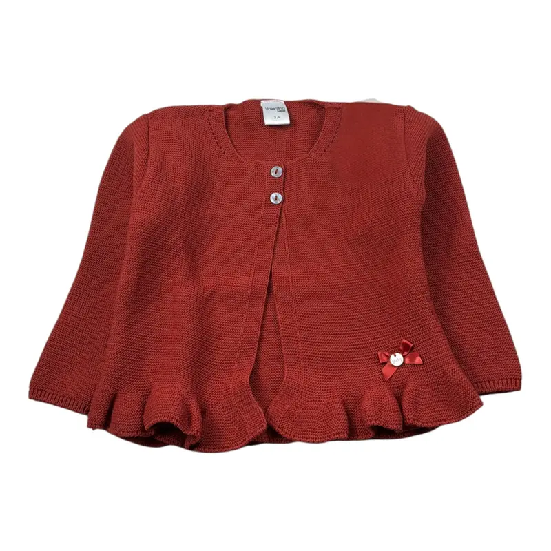 Valentina Bebes Cardigan tinta unita Bordeaux per Bambina