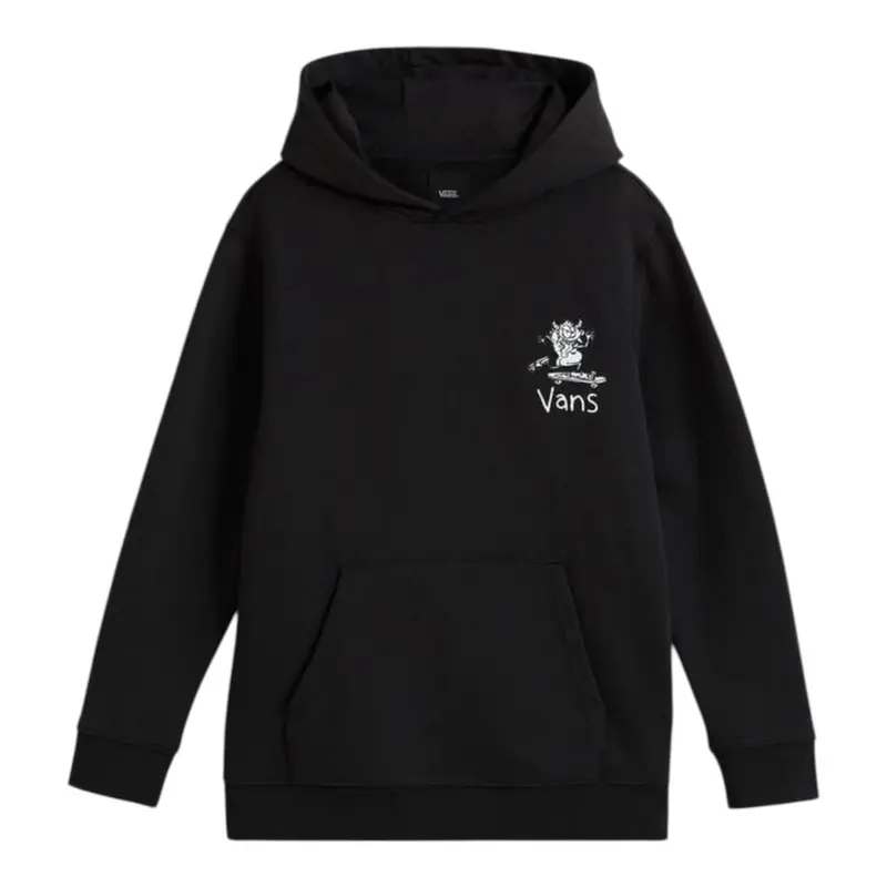 Vans Felpa tinta unita con Cappuccio E Stampa Nero per Bambino