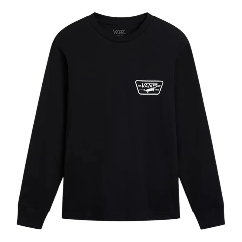 Vans Shirt Girocollo tinta unita con Logo Nero per Bambino