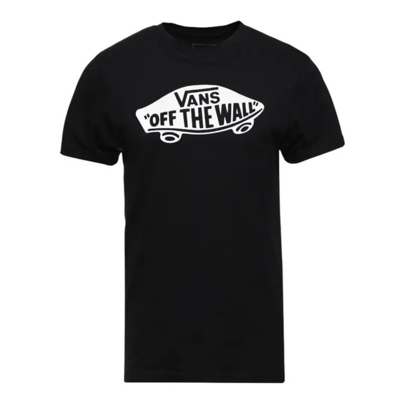 Vans T-Shirt Girocollo tinta unita con Logo Nero per Bambino