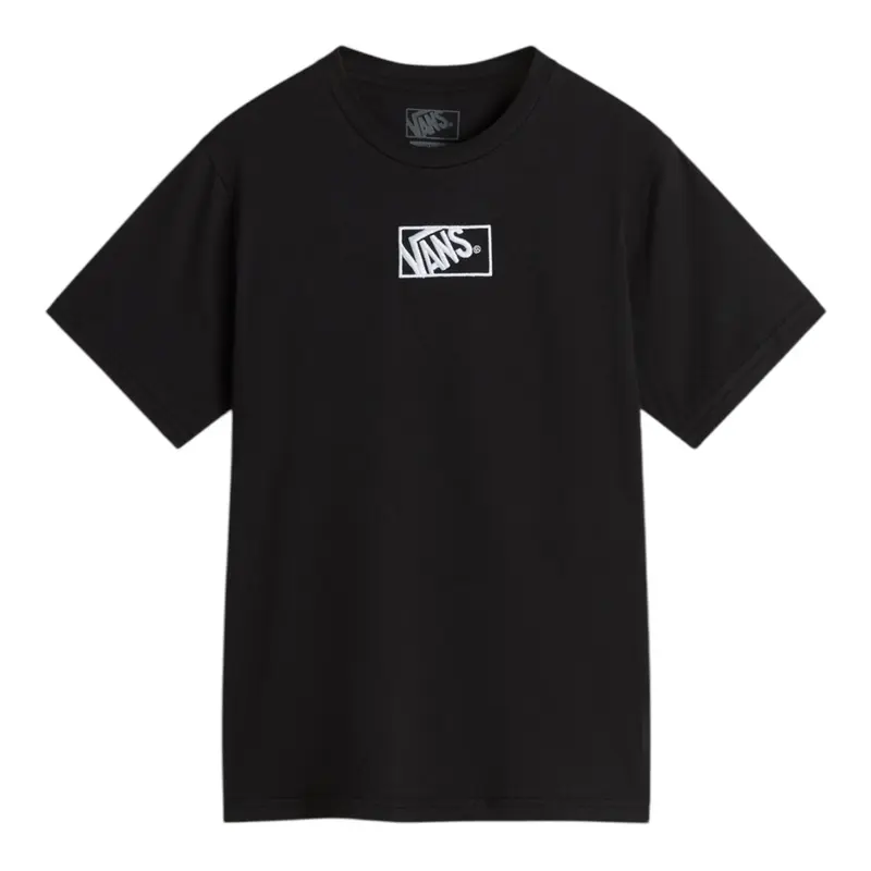 Vans T-Shirt Girocollo tinta unita con Logo Nero per Bambino