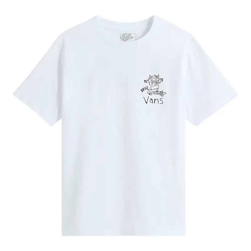 Vans T-Shirt tinta unita con Stampa Bianco per Bambino