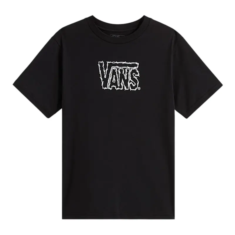 Vans T-Shirt tinta unita con Stampa Nero per Bambino
