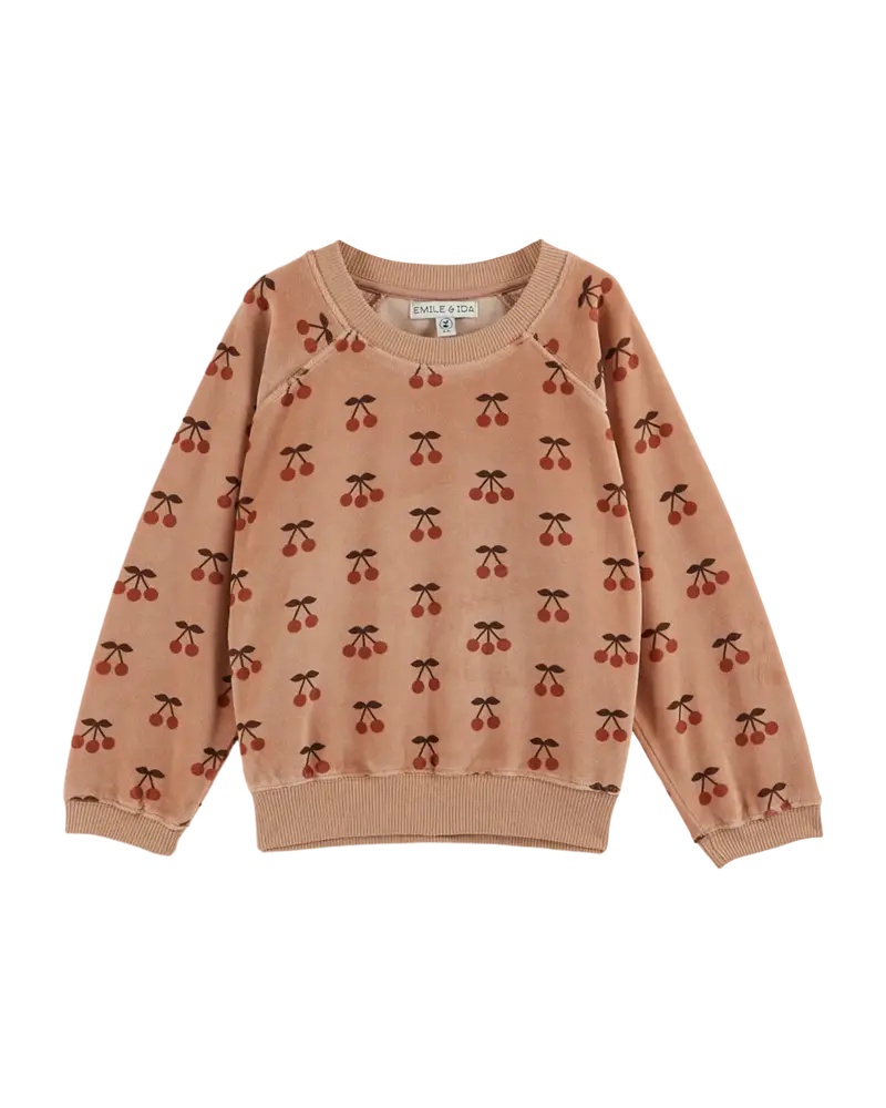 Velvet sweater large cherry powder