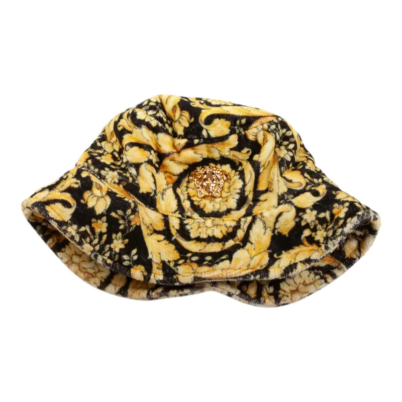 Versace Cappello Modello Pescatore con Stampe Giallo per Bambino
